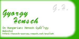 gyorgy hensch business card
